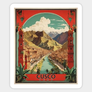 Cusco Peru Tourism Vintage Poster 2 Sticker